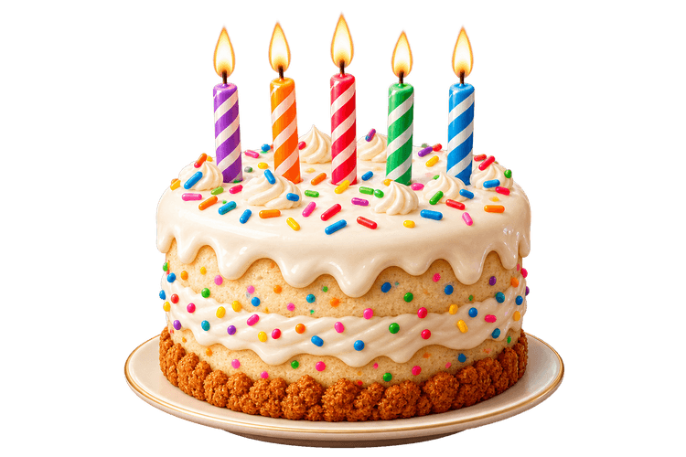 Pastel de cumpleaños con velas